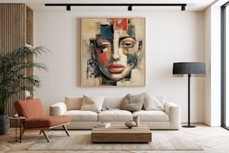 custom abstract art with modern colors and patterns