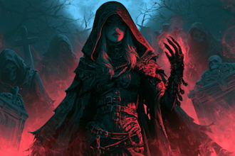 draw a horror character illustration