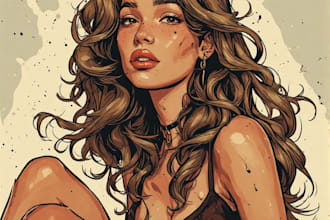 illustrate elegant and playful pin up girl artwork