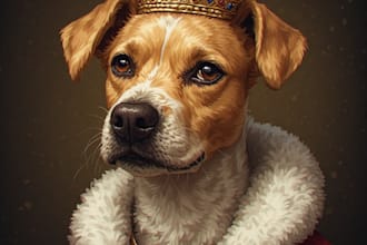 make custom royal pet portrait dog portrait cat portrait