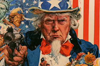 create a political or satirical cartoon