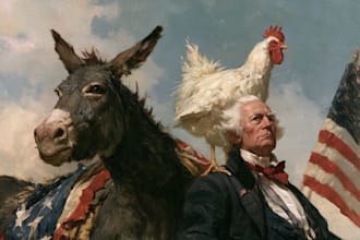 create a political or satirical cartoon