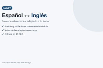 translate your CV between spanish and english with ats keywords