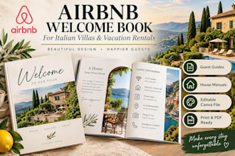 create a custom airbnb welcome book for italian villas house manuals in 24 hours