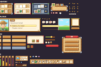 draw pixel art sprites, tilesets and game UI for your 2d game