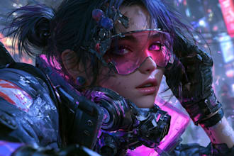 create cyberpunk character art