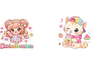 design kawaii cartoon logo with exclusive license