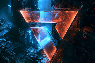 make a glitch style logo with a cyberpunk aesthetic