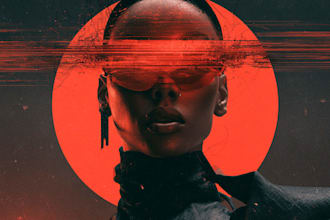 create collage retro album cover art design