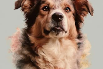 turn your pet photo into a beautiful memorial portrait