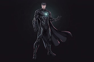 create sci fi, fantasy, superhero character design