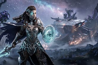 create cinematic 3d character art for fantasy and sci fi