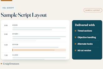 write a vsl script for your video sales letter that sells