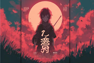 create anime tshirt design, album or book cover for you