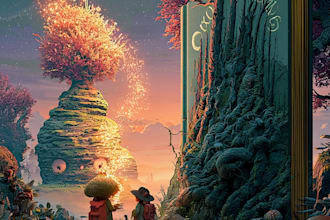 do cartoon book cover and cover design