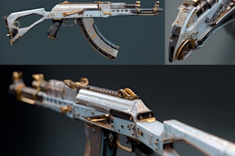 design unique weapons illustrations, assets and props