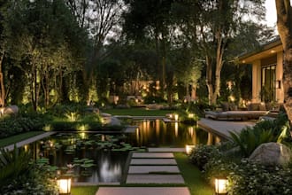 design home garden,pool,patio, villa landscape