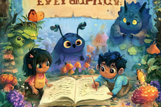children book cover and children book illustrations