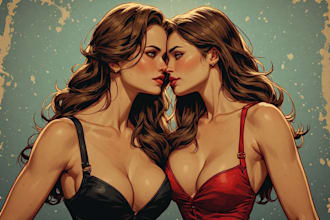 pin up girl and pin up girl illustration