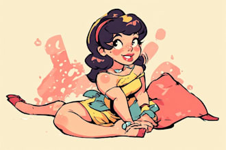 pin up girl and pin up girl illustration