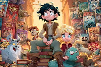 draw cartoon mystery book cover