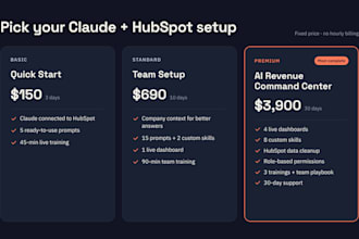 set up claude ai with your hubspot CRM, live dashboards and team training
