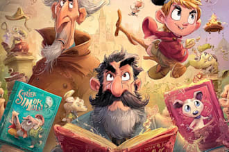 design unique cartoon book cover cartoon story book cover