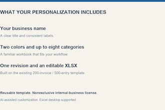 customize an excel income expense and invoice tracker