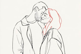 draw couple portrait illustration