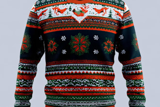 create ugly christmas sweater and sweatshirt design