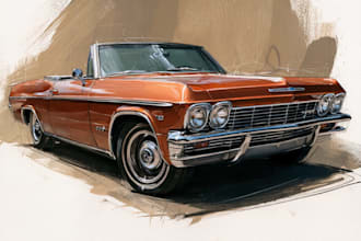 create custom car illustration or street racing vector art