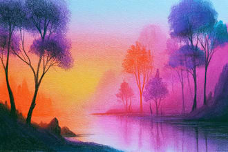 llustrate colorful fantasy landscapes and backgrounds