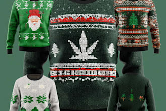 create ugly christmas sweater and sweatshirt design
