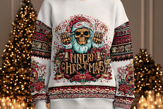 do ugly christmas sweater and tshirt design