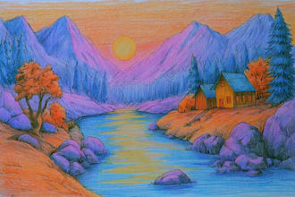 draw fantasy landscape or enviroment illustration