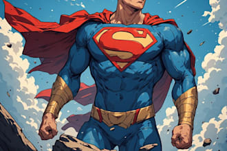 create custom superhero character illustrations