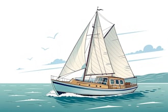 draw your boat into custom vector illustration