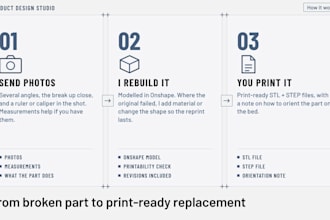reverse engineer broken parts for 3d printing