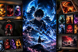 cinematic anime poster design for movies games characters and promotions