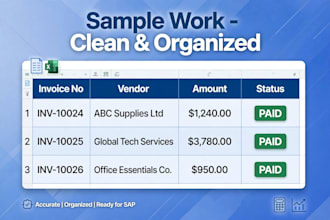 do accounts payable and invoice processing in sap or excel