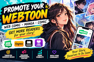 do webtoon promotion, comic, tapas, manga, webcomic and promote