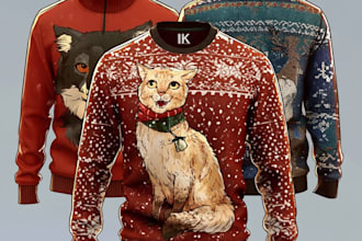 create ugly christmas sweater and sweatshirt design