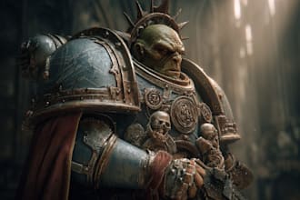 draw epic warhammer 40k space marine artwork