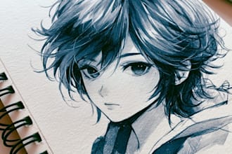 draw custom anime character illustration and anime art for you