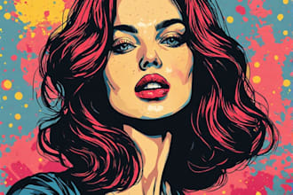 create colorful retro pop art graphics for branding