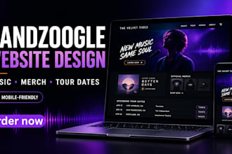 design a professional bandzoogle website for musicians and bands