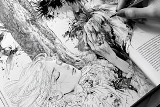 do a comic book page or manga page art