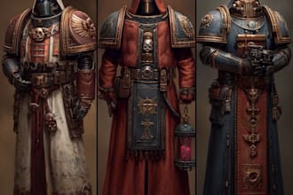 paint high detail warhammer 40k space marine and ork artwork