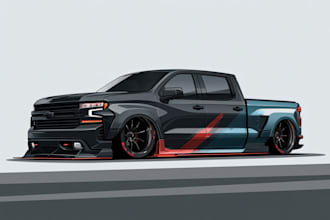 create custom vector illustrations of cars and vehicles