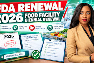 assist with fda food facility biennial renewal for 2026